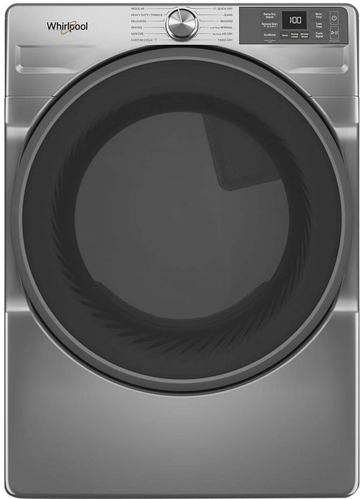 Whirlpool - 7.4 Cu. Ft. Stackable Smart Electric Dryer with Wrinkle Shield Option - Radiant Silver