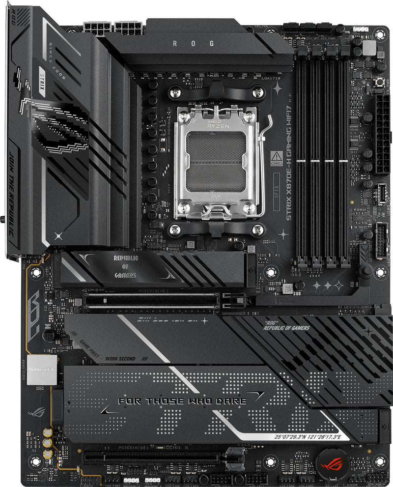 ASUS - ROG STRIX X870E-H (Socket AM5) AMD X870 ATX DDR5 Wi-Fi 7 BE Motherboard - Black
