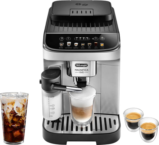De'Longhi - Magnifica Evo Espresso Machine with Automatic Milk Frother for Hot and Iced Lattes Coffee and More - Silver