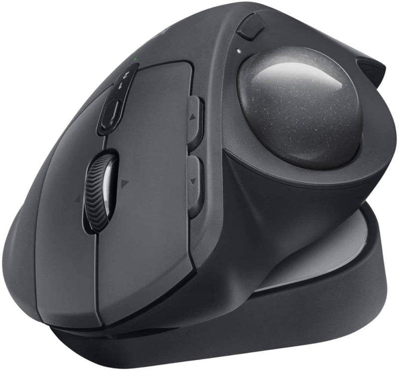 Logitech - MX ERGO S PLUS Wireless Ergonomic Trackball Mouse with 6 Programmable Buttons - Wireless - Graphite