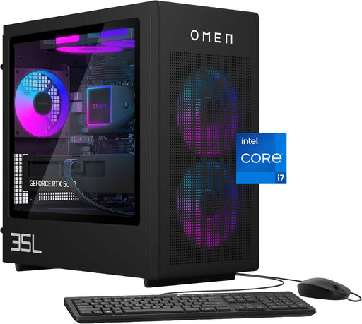HP OMEN - 35L Gaming Desktop - Intel Core i7-14700F 2024 - 32GB Memory - NVIDIA GeForce RTX 5080 - 1TB SSD - Shadow Black