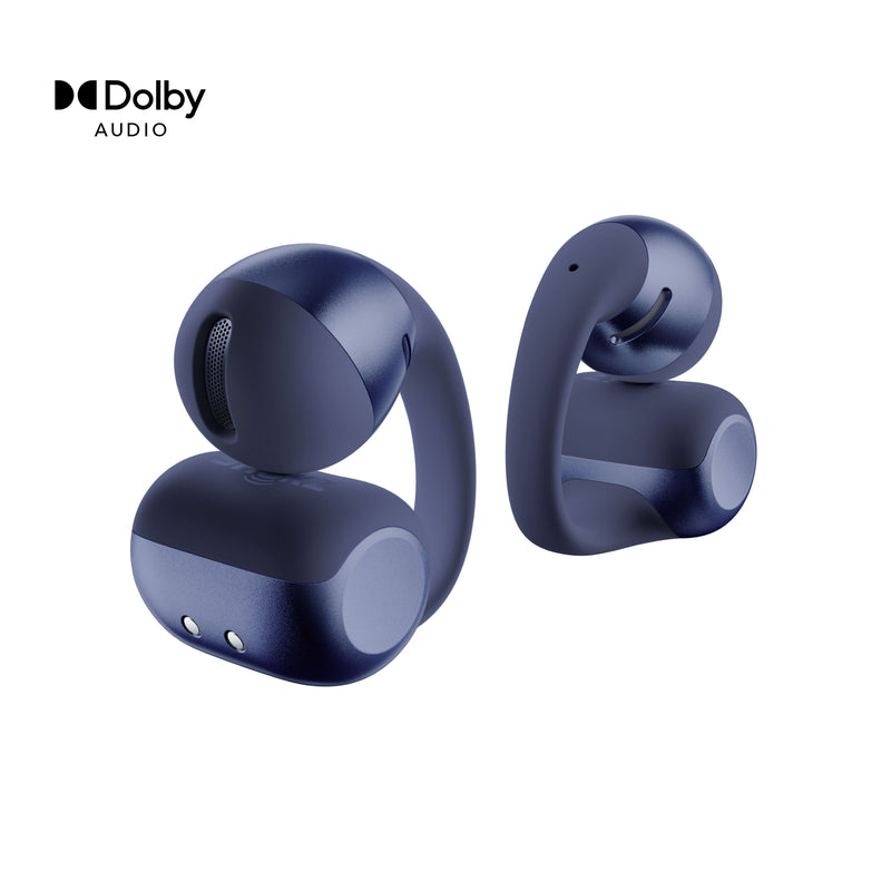 Shokz - OpenDots 2 Open-Ear Clip On True Wireless Bluetooth Earbuds - Navy Blue
