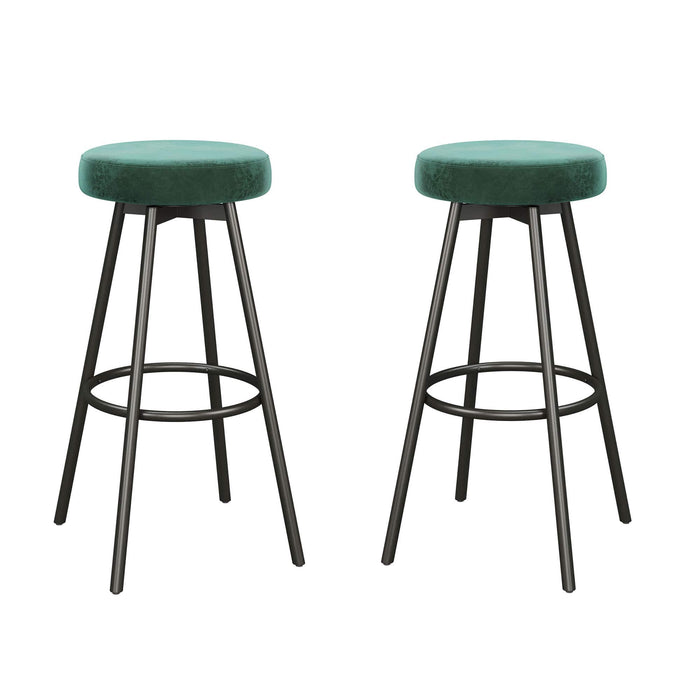 Walker Edison - Transitional Glam Swivel-Seat Barstool (2-Piece set) - Emerald