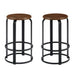 Walker Edison - Modern Industrial Round Kitchen Stool - Dark Coffee