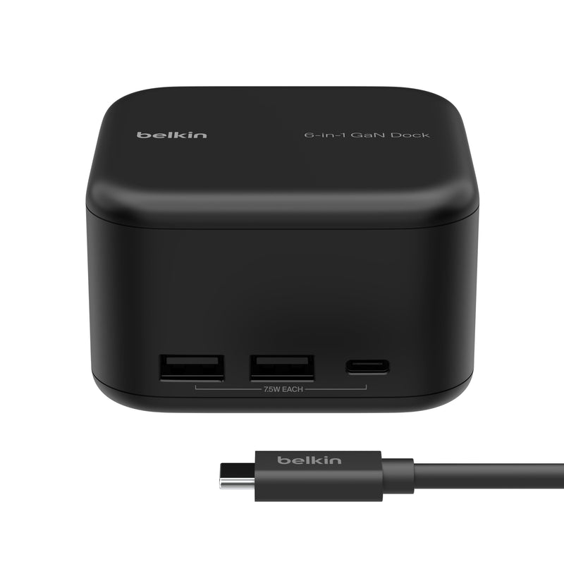 Belkin - USB-C 6-in-1 Core GaN Docking Station - Black