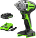 Greenworks - 24 Volt 1/2 Brushless Cordless Impact Wrench with 2Ah Battery and Charger - Green