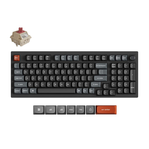 Keychron - V5 Ultra 8k 96 Custom Red Switch Mechanical Gaming Keyboard with Programmable ZMK Launcher Software - Black