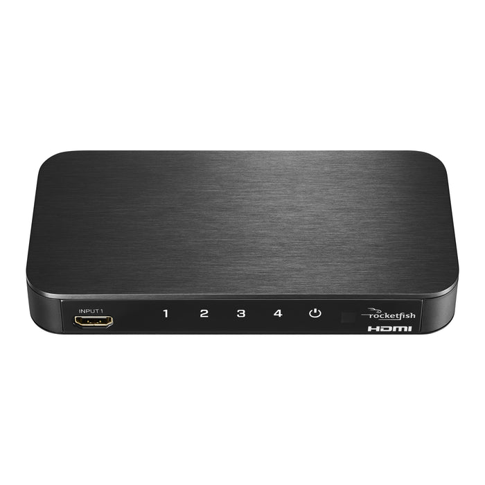 Rocketfish - 4-Port 4K  60Hz HDMI Switch Box - Black