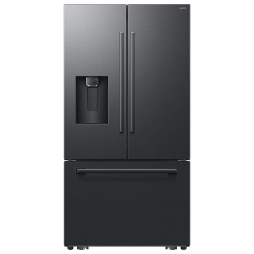 Samsung - 36 in. Wide Bespoke AI 29 cu. ft. 3-Door French Door Refrigerator with Zero Clearance Fit  Sphere Ice - Matte Black Steel