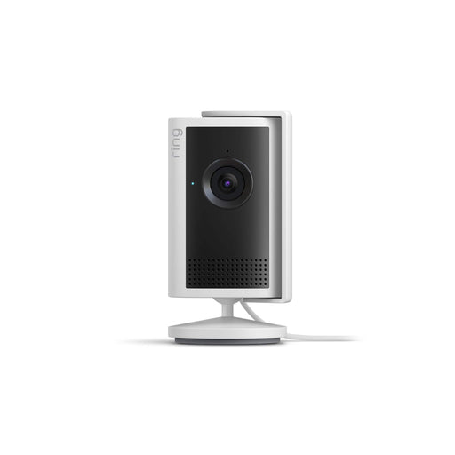 Ring - Indoor Cam Plus Plug-In Retinal 2K for enhanced video quality 4x Zoom Low-Light Sight for color in near dark - White