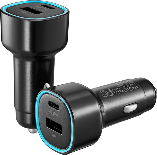 Insignia - 32W Car Charger 2-Pack for Smartphones Tablets and More - Black