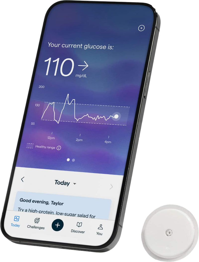 Abbott - Lingo Continuous Glucose Monitor (CGM)  App. Made by Abbott. Know the impact of what you eat - White