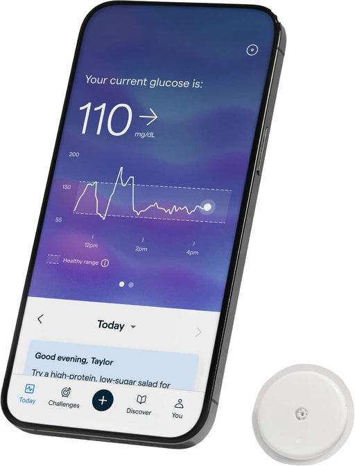 Abbott - Lingo Continuous Glucose Monitor (CGM)  App. Made by Abbott. Know the impact of what you eat - White
