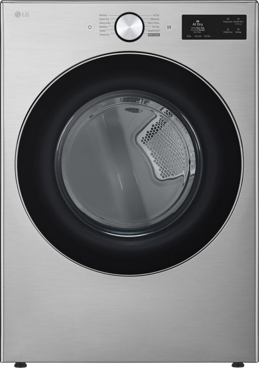 LG - 7.4 Cu. Ft. Stackable Smart Electric Dryer with Steam and AI Sensor Dry - Graphite Steel