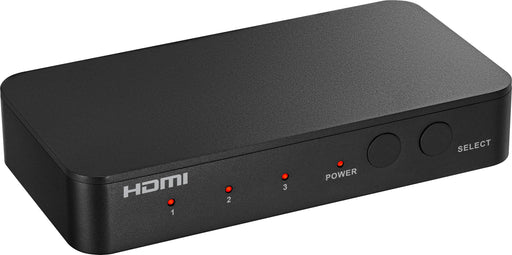 Insignia - HDMI 3-Port Switch with 4K HDR Inputs - Black