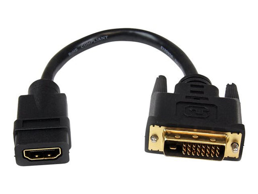 StarTech.com 8in HDMI to DVI-D Video Cable Adapter - HDMI Female to DVI Male - HDMI to DVI Dongle Adapter Cable (HDDVIFM8IN) - adapter - 8 in