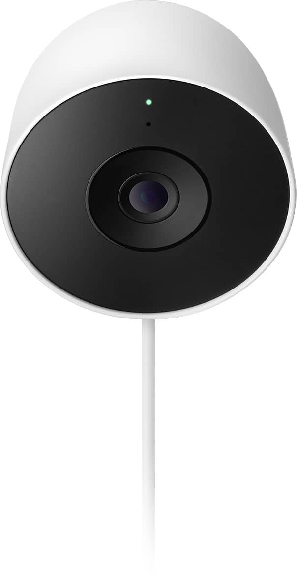 Google - Nest Cam Outdoor (wired 2nd gen) - 2K Video and Gemini - 1-Pack - Snow