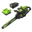 Greenworks - 80 Volt 16 2kW Chainsaw with 4.0 Ah Battery and Charger - Green