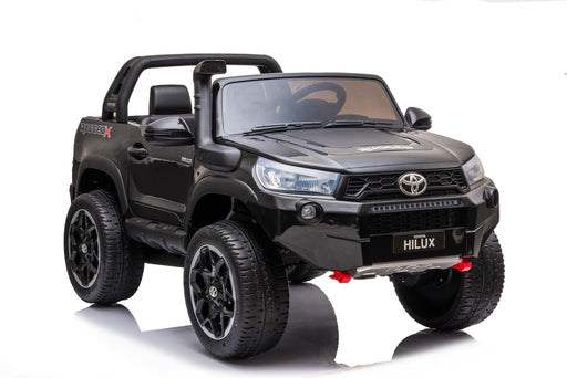 Hyper - Toyota Hilux 12V 2 Seat Off Road Ride-on 4mph Max Speed - Front  Rear Lights - Front  Rear Trunk Space - Truck Sounds - Black/Grey