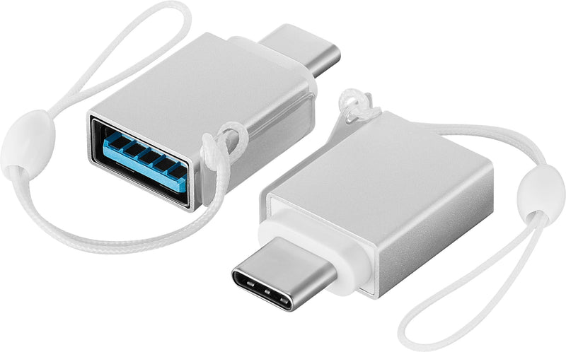 Best Buy essentials - Female USB to Male USB-C Adapter (2-Pack) - Silver