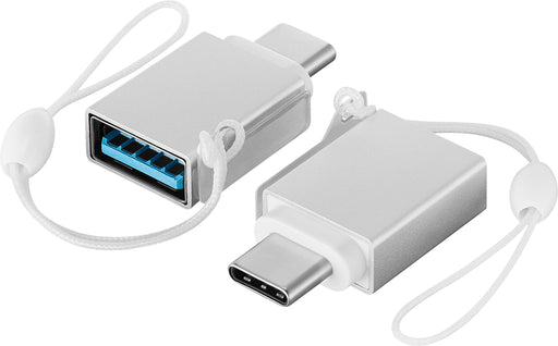 Best Buy essentials - Female USB to Male USB-C Adapter (2-Pack) - Silver