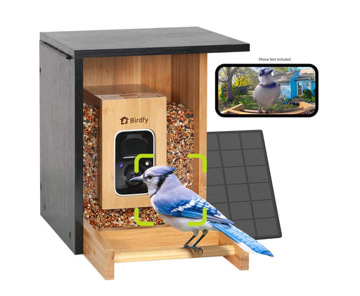 BIRDFY - Bamboo Feeder Mini  1080P HD Night Vision Lifetime Free AI Perfect Outdoor Gift for Bird Lovers - Natural Bamboo  Black