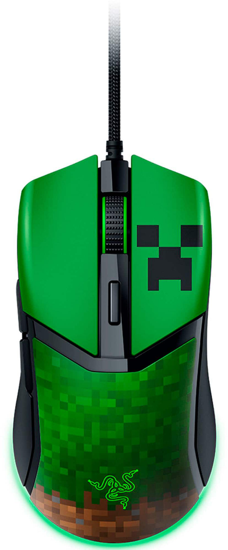 Razer - Cobra Lightweight Optical Gaming Mouse with Chroma RGB Lighting - Wired - Minecraft Edition