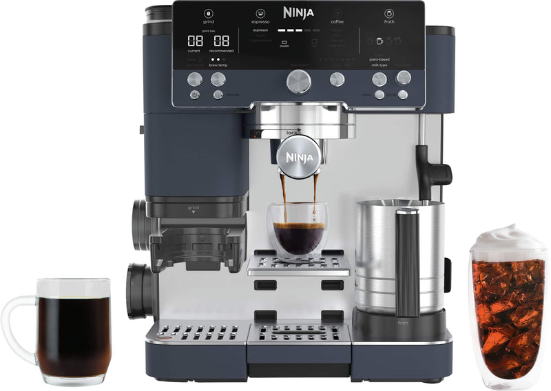 Ninja - Luxe Caf Premier Series 3-in-1 Espresso Coffee and Cold Brew Machine with Grinder and Scale and Hands-Free Frother - Cyberspace