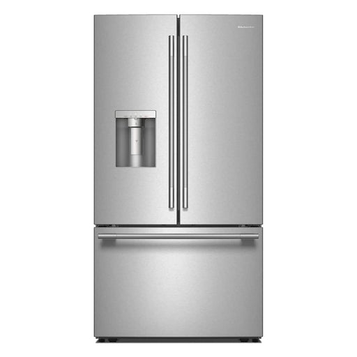 KitchenAid - 36 in. Wide 30 cu. ft. French Door Refrigerator with Exterior Water and Ice - Stainless Steel