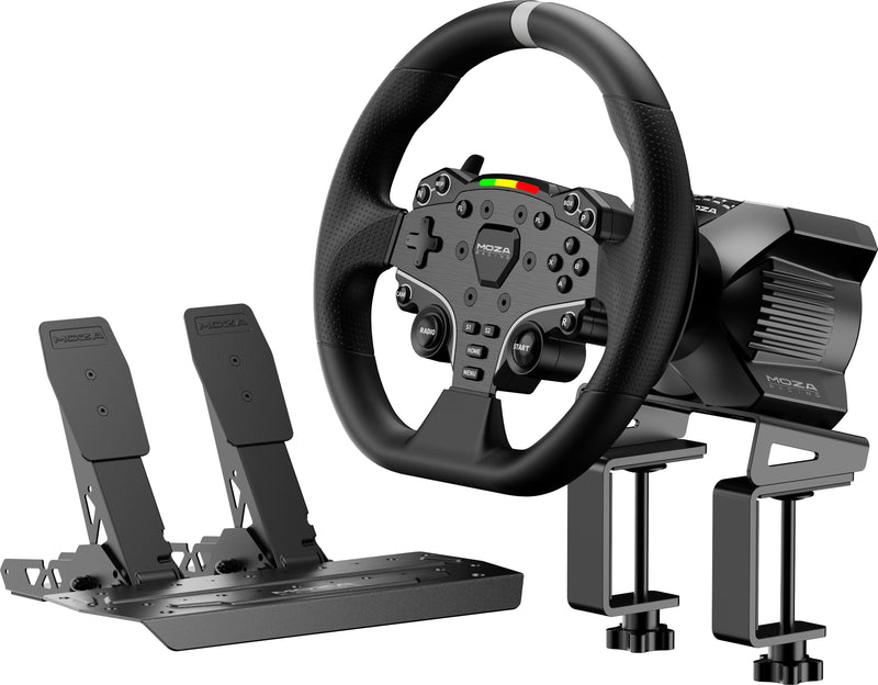 Moza Racing - R3 Direct Drive Sim Racing Bundle with 3.9Nm of force for Windows (Pedals Wheelbase Wheel) - Black