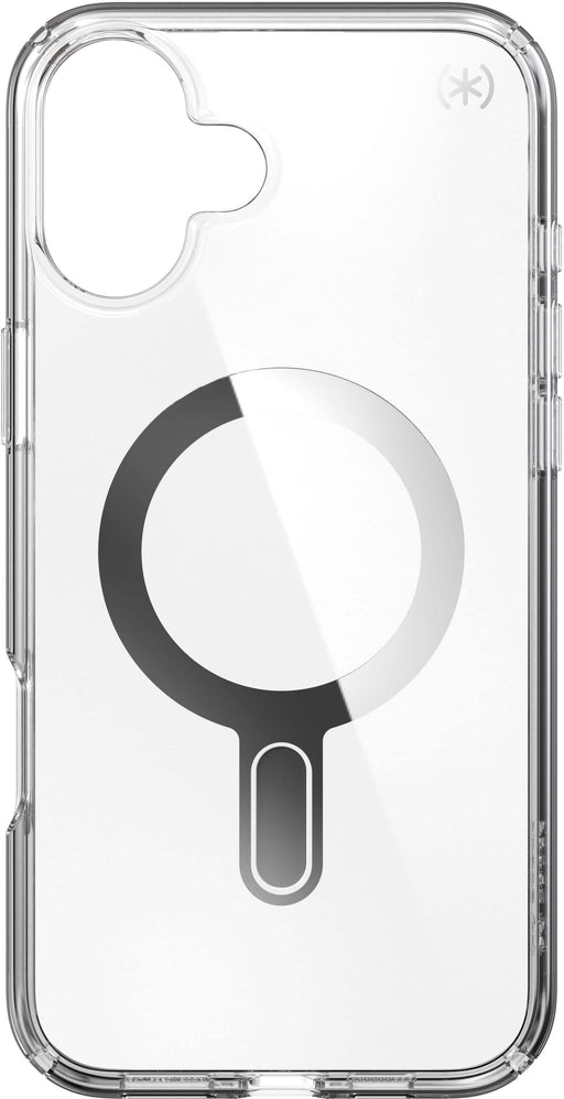 Speck - Presidio Perfect Clear ClickLock Case with MagSafe for Apple iPhone 16 Plus - Clear/Chrome