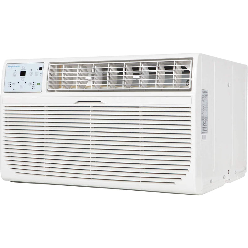 Keystone - Energy Star 12000 BTU 230V Through-the-Wall Air Conditioner with Follow Me LCD Remote Control - White