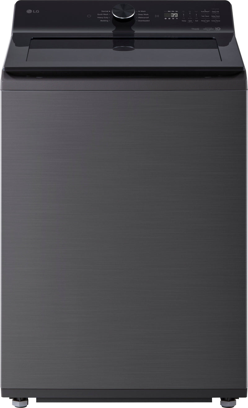 LG - 5.0 Cu. Ft. High-Efficiency Smart Top Load Washer with Easy Unload - Platinum Black