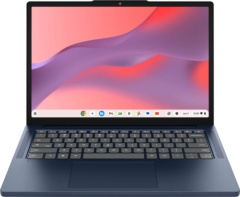 Lenovo - IdeaPad Slim 3 Chromebook - 14" 2K Touchscreen Laptop - MediaTek Kompanio 540 2025 - 4GB Memory - 64GB eMMC - Cosmic Blue