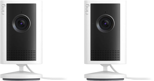 Ring - Indoor Cam Plus Plug-In Retinal 2K for enhanced video quality 6x Zoom Night Vision for color night vision 2pk - White