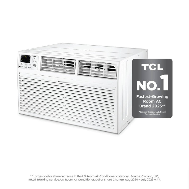 TCL - 450 Sq. Ft. 10000 BTU Smart 230V Through-the-Wall Air Conditioner with 8600 BTU Supplemental Heat Function - White