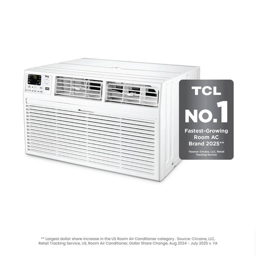 TCL - 450 Sq. Ft. 10000 BTU Smart 230V Through-the-Wall Air Conditioner with 8600 BTU Supplemental Heat Function - White