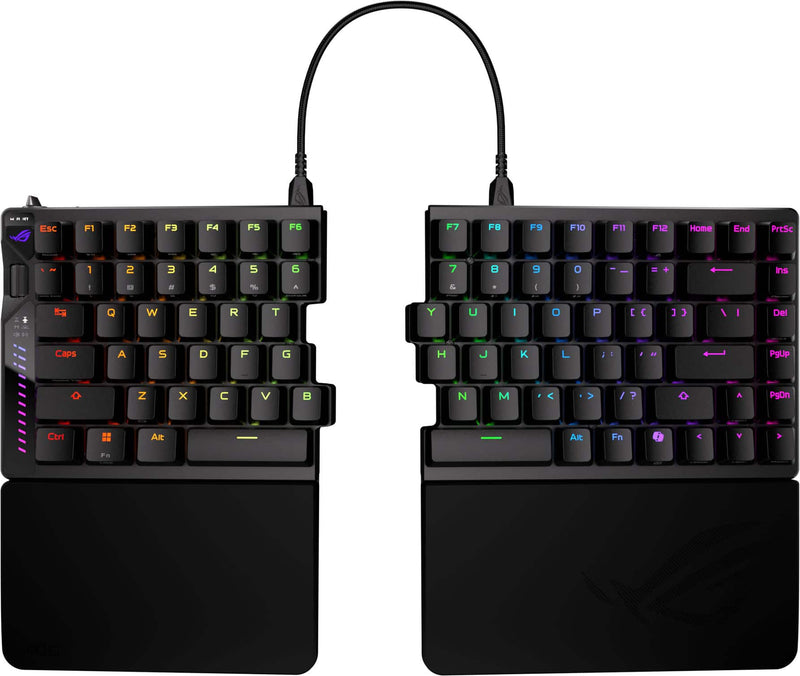 ASUS - ROG Falcata 75 Wireless Magnetic Hall Effect RGB Ergonomic Gaming Keyboard with Hot-Swappable ROG HFX V2 Switches - Black