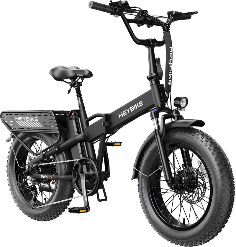 Heybike - Mars 2.5 Foldable E-bike w/ 45mi Max Operating Range  28 mph Max Speed-UL Certified - Black