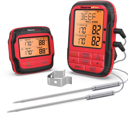 ThermoPro - Dual Probe Wireless Meat Thermometer - Red