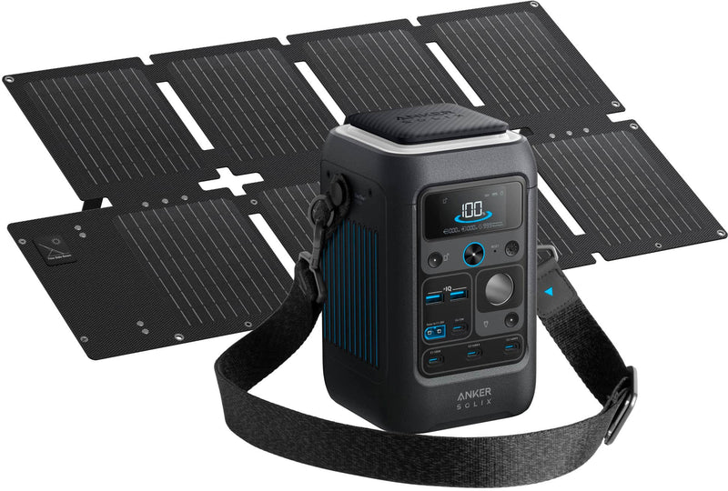 Anker - SOLIX C300X DC Solar Generator 288Wh (90000mAh)/300W 2-in-1 Power Pack for Outdoor Camping (288 Wh Capacity) - Black