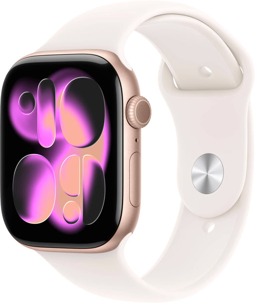 Apple Watch Series 11 (GPS) 46mm Rose Gold Aluminum Case with Light Blush Sport Band - M/L - Rose Gold - (2025)
