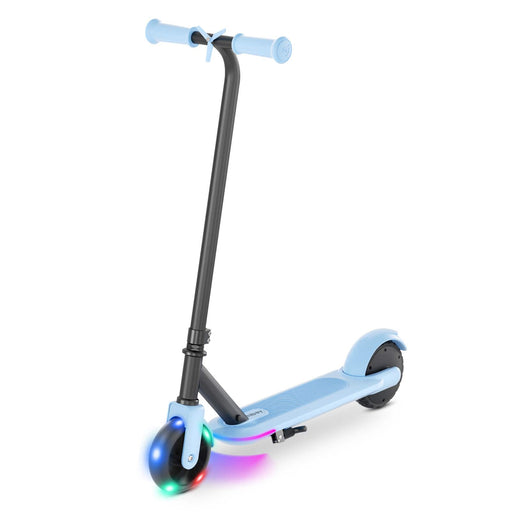 HiBoy - KS1 Electric Scooter for Kids LED Light-Up Wheels  Side Lights 5 Mph Safe Speed 6 Miles Range Easy Kick-Start - Blue