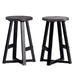 Walker Edison - Rustic Distressed Solid Wood Dining Stool (Set of 2) - Gray