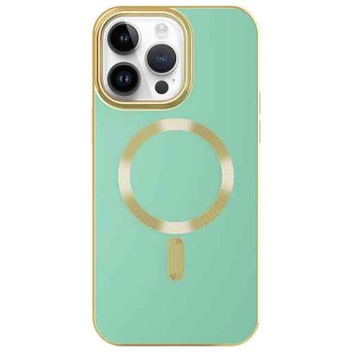 AMPD - Gold Bumper Soft Case with MagSafe for Apple iPhone 14 Pro - Light Green