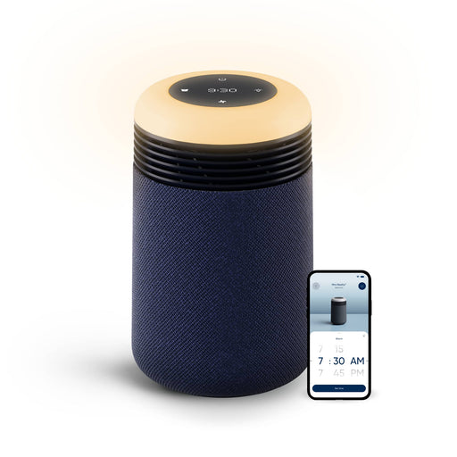 Blueair - Smart Mini Restful Air Purifier with Sunrise Clock Blue for Bedrooms up to 607 sq ft - Midnight Blue