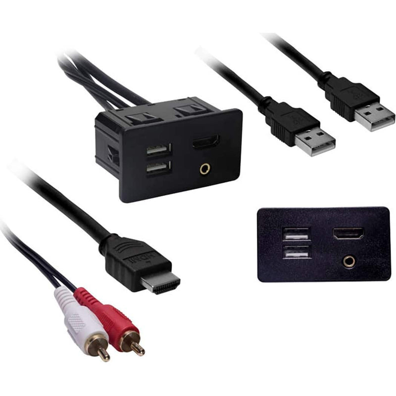 Metra - Axxess USB/AUX/HDMI Knockout Replacement Panel Interface for Select 2015-2016 Ford Vehicles - Multi