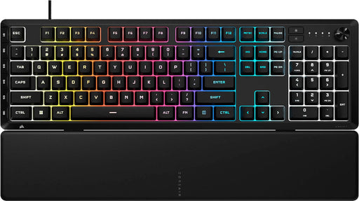 CORSAIR - SKIFF 100 PLUS Gaming Keyboard  10-Zone RGB  100 - Rotary Dial - Quiet Responsive Switches  IP53 - Black