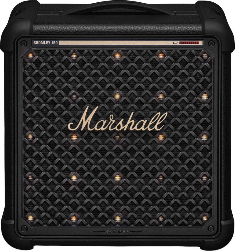 Marshall - Bromley 150 Portable Wireless Party Speaker with Bluetooth / 3.5 mm Auxiliary / Microphone Inputs and LED Lights - Black/Brass