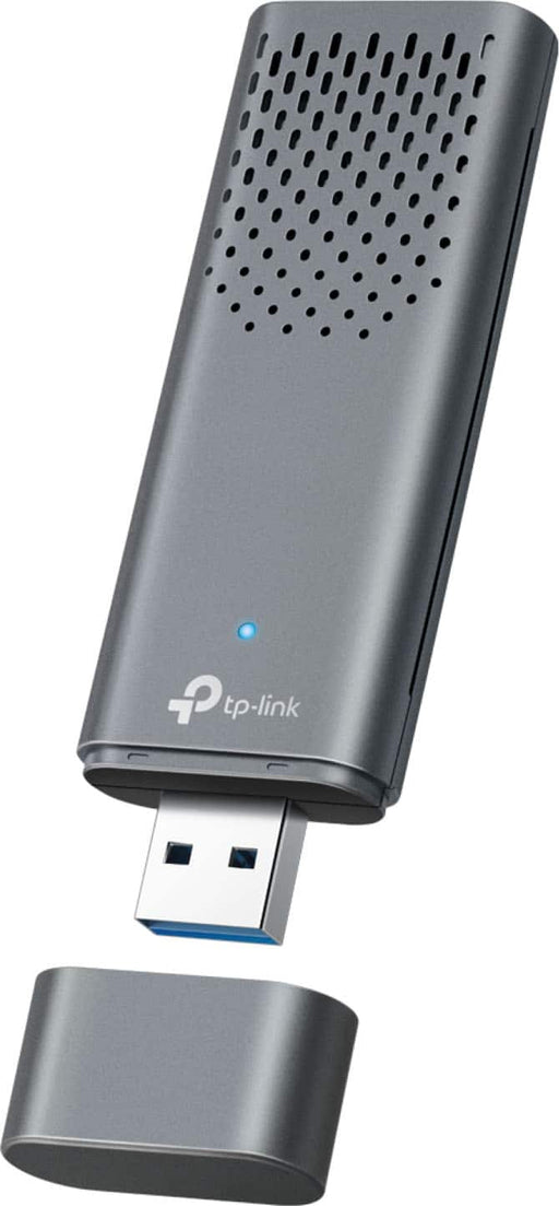 TP-Link - Archer TBE6500U Tri-Band BE6500 6.5 Gbps Wi-Fi 7 Wireless Ultra-Fast USB 3.0 Adapter with Advanced WPA3 Security - Gray